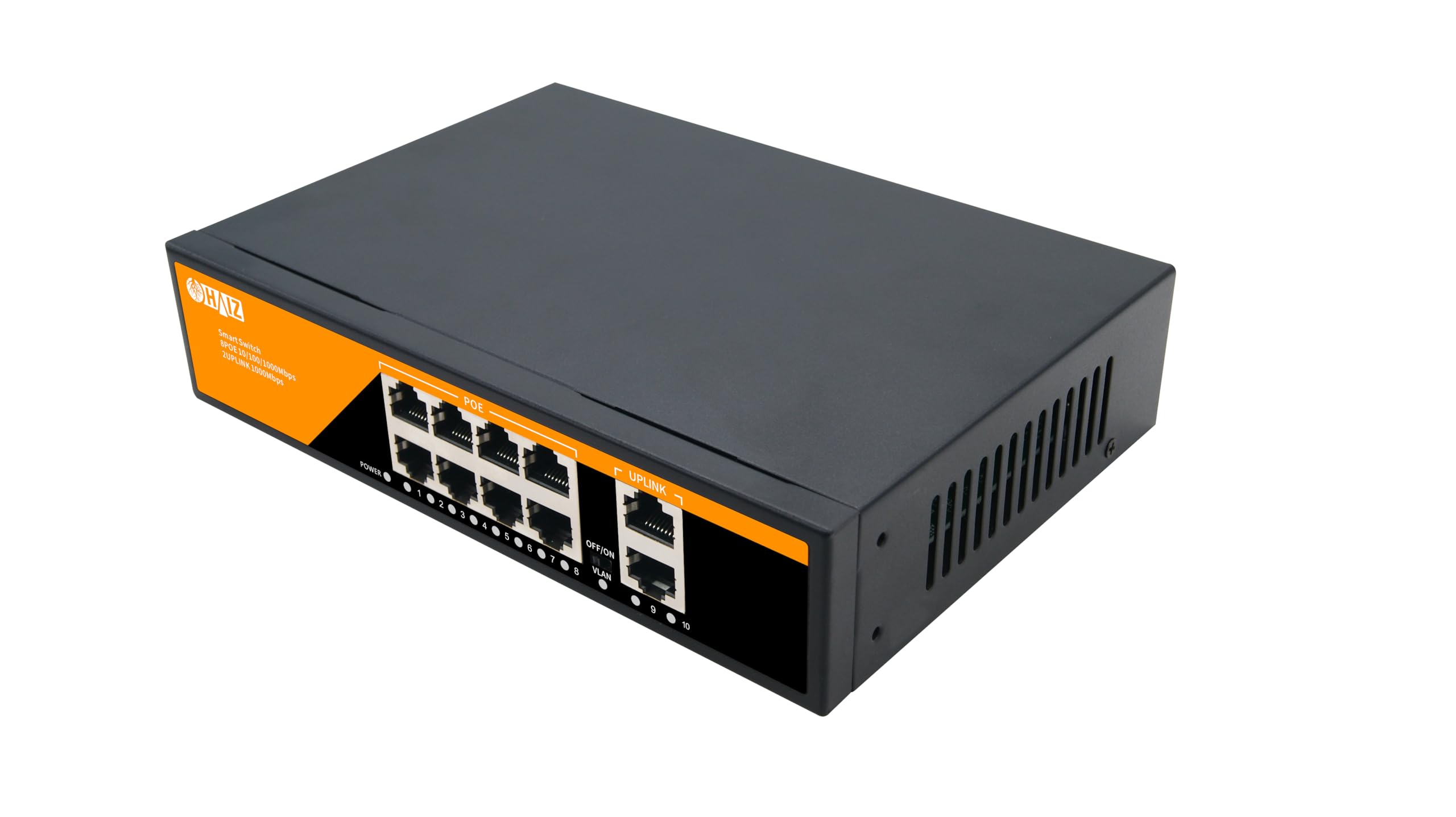 Switch Poe Com 8 Portas Poe + 2 Portas UP LINK HZ-1010GB-POE