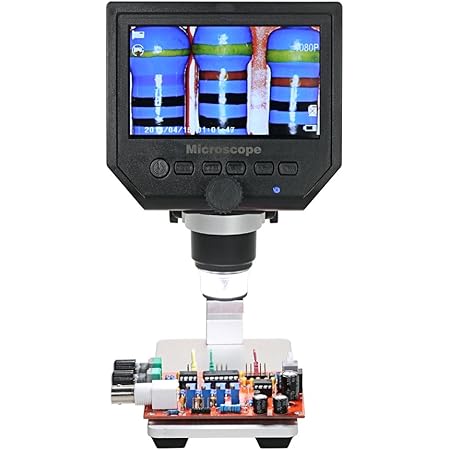 Digilife Digital USB Microscope,600X 4.3'' HD 3.6MP LCD Continuous Magnification Zoom,Digital Microscope Video Camera with Adjustable 8 LEDs,1080P/720P/VGA Resolution,Metal Stand