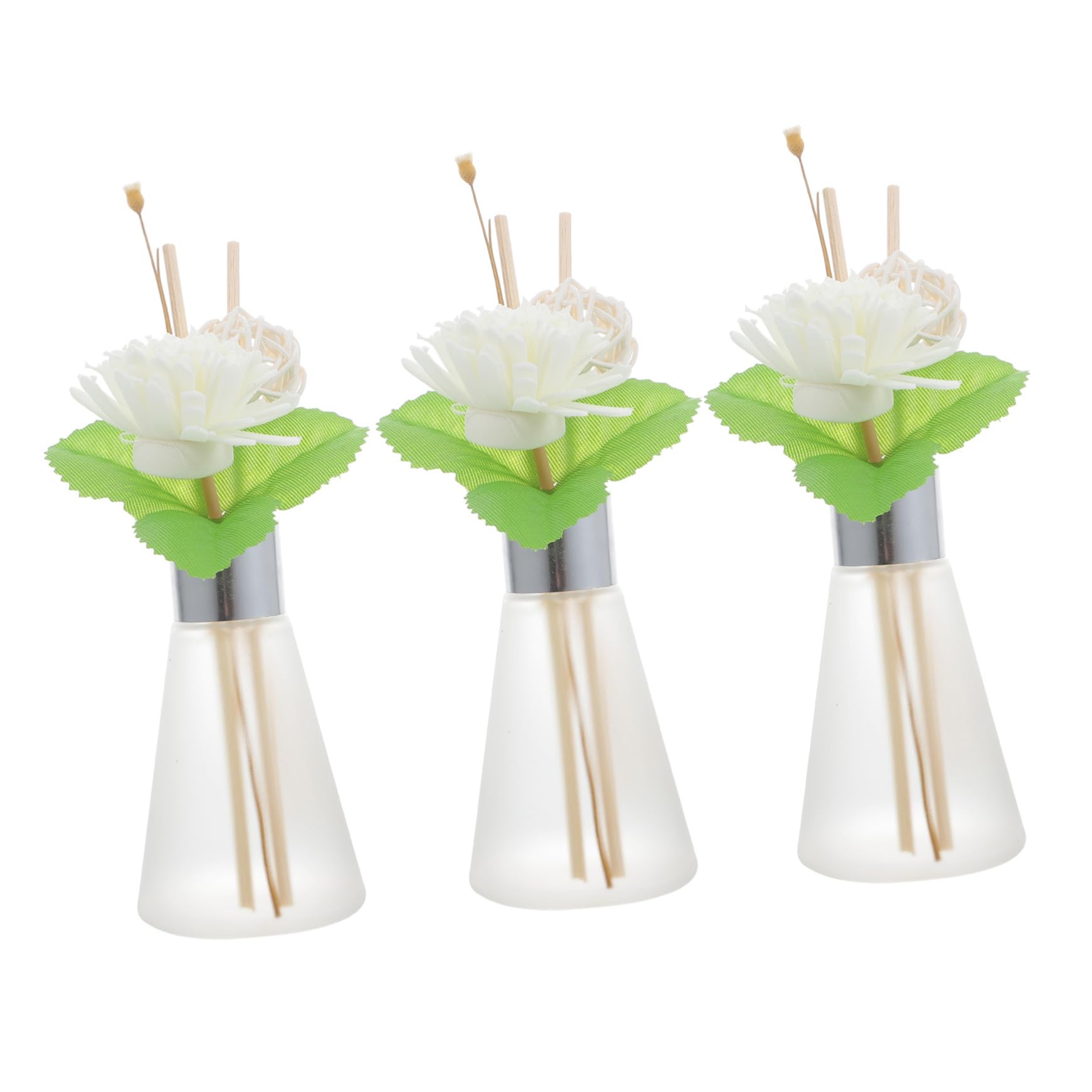 BESTYASH 3 Stück Aroma Diffusor Flasche aus Klarglas mit Getrockneten Blumen Dekorative Duftflasche für Aromatherapie für Raumduft