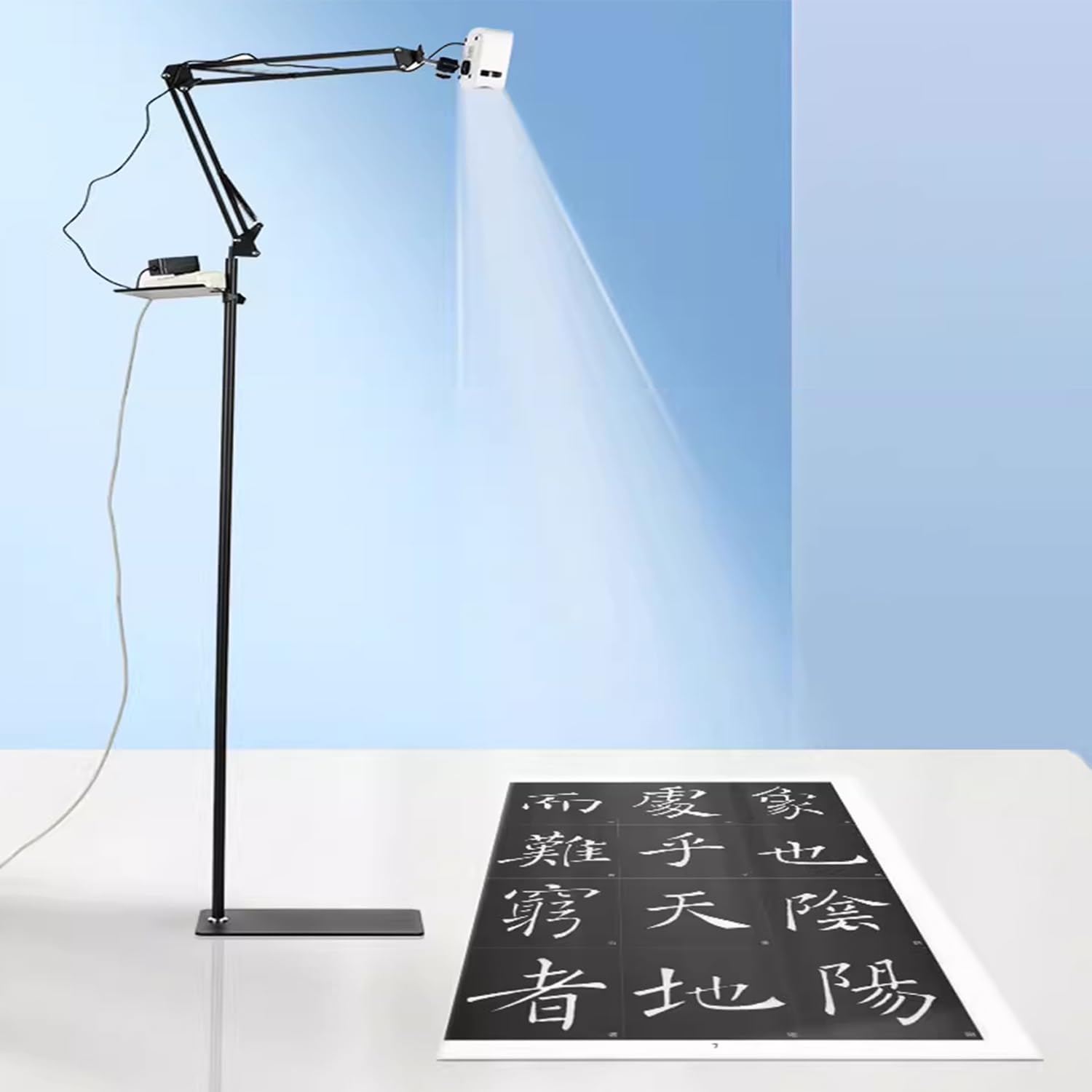 Proyector artístico de gran formato, tamaño y ángulo ajustables, compatible con teléfonos/tabletas/USB, para lienzo de escritorio/pintura de pared