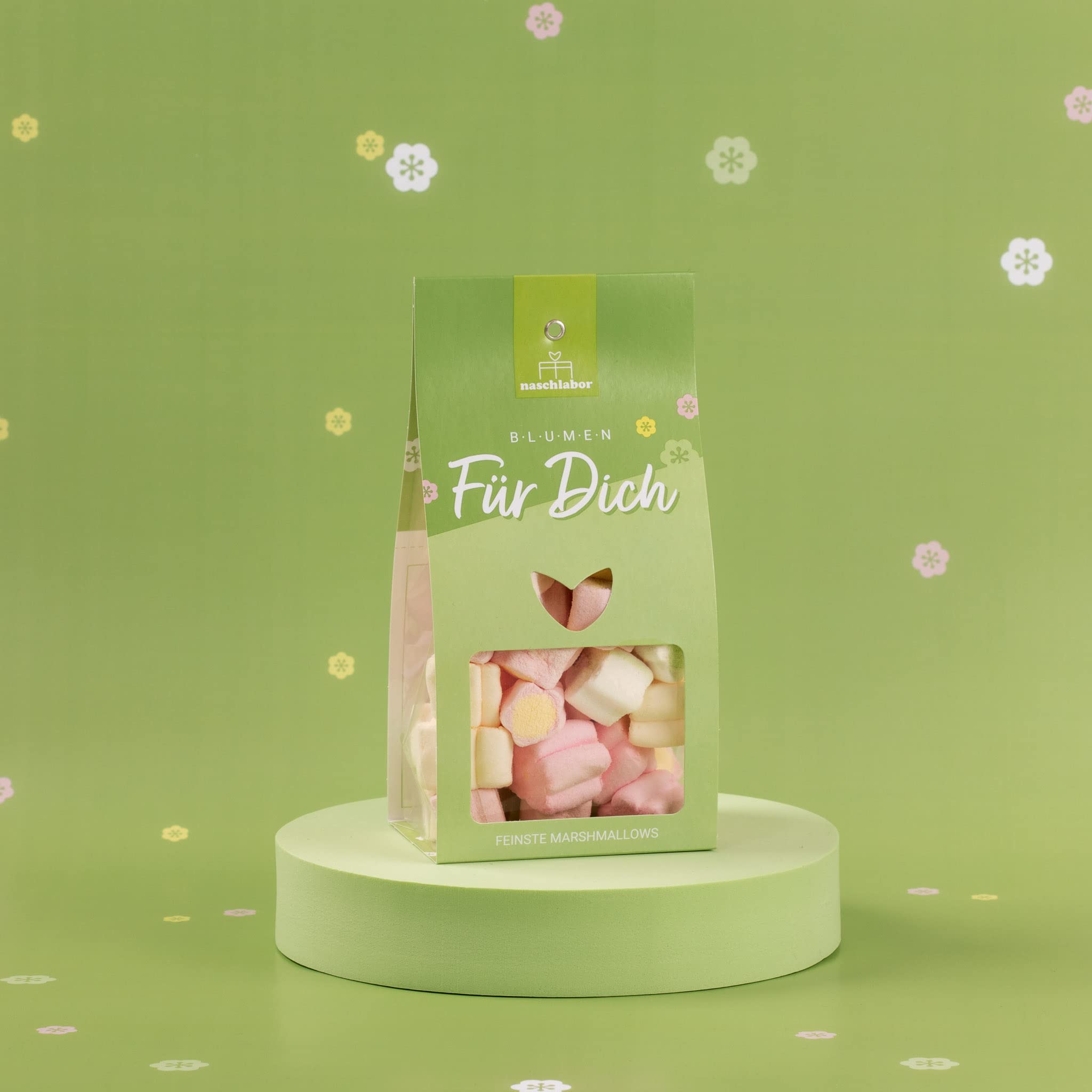 15 Stück Blumen Für Dich Marshmallow Mix - Die bunte Mischung für deinen Frühling | Groß-Verpackung | Blumen-Marshmallows | Luftige Süßigkeiten | Marshmallow Geschenk
