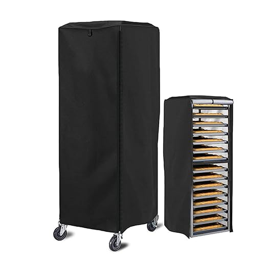 Funda protectora impermeable para estante de pan con cremallera, accesorios multifuncionales de tela Oxford negra para supermercados, panaderías, procesamiento de alimentos, jingling