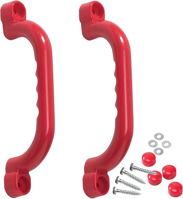 Garden Games Safety Grab Handles Set of 2 with Finger Grips ideal for a Climbing Frame, Den, Tree House or Playhouse