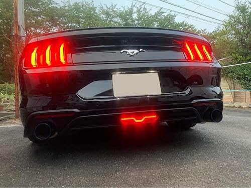 Miniatura 8 de iJDMTOY Foglamp LED trasera de lente ahumada compatible con Ford Mustang 2015-2017, montaje de luz trasera LED roja completa funciona como luz de