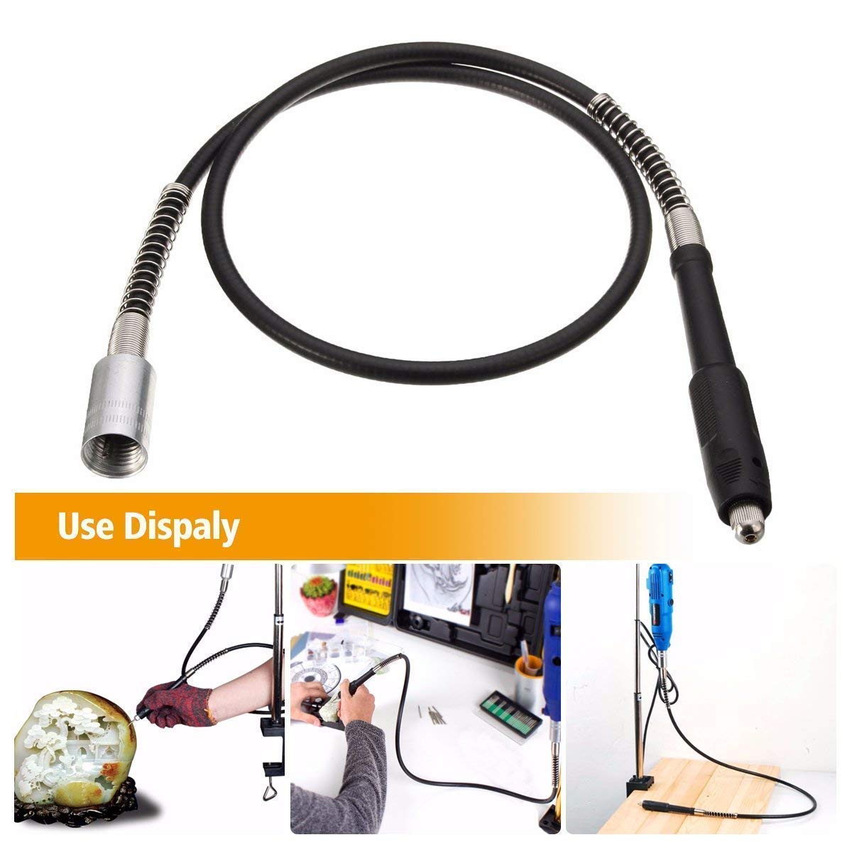 DIY Crafts Pattern No # 5, Black Silver B, 108cm * 2cm for Dremel 3000 4000 Electric Drill Rotary Grinder Tool Attachments Flexible Shaft Fits P (Pattern No # 5, Black Silver B) 2