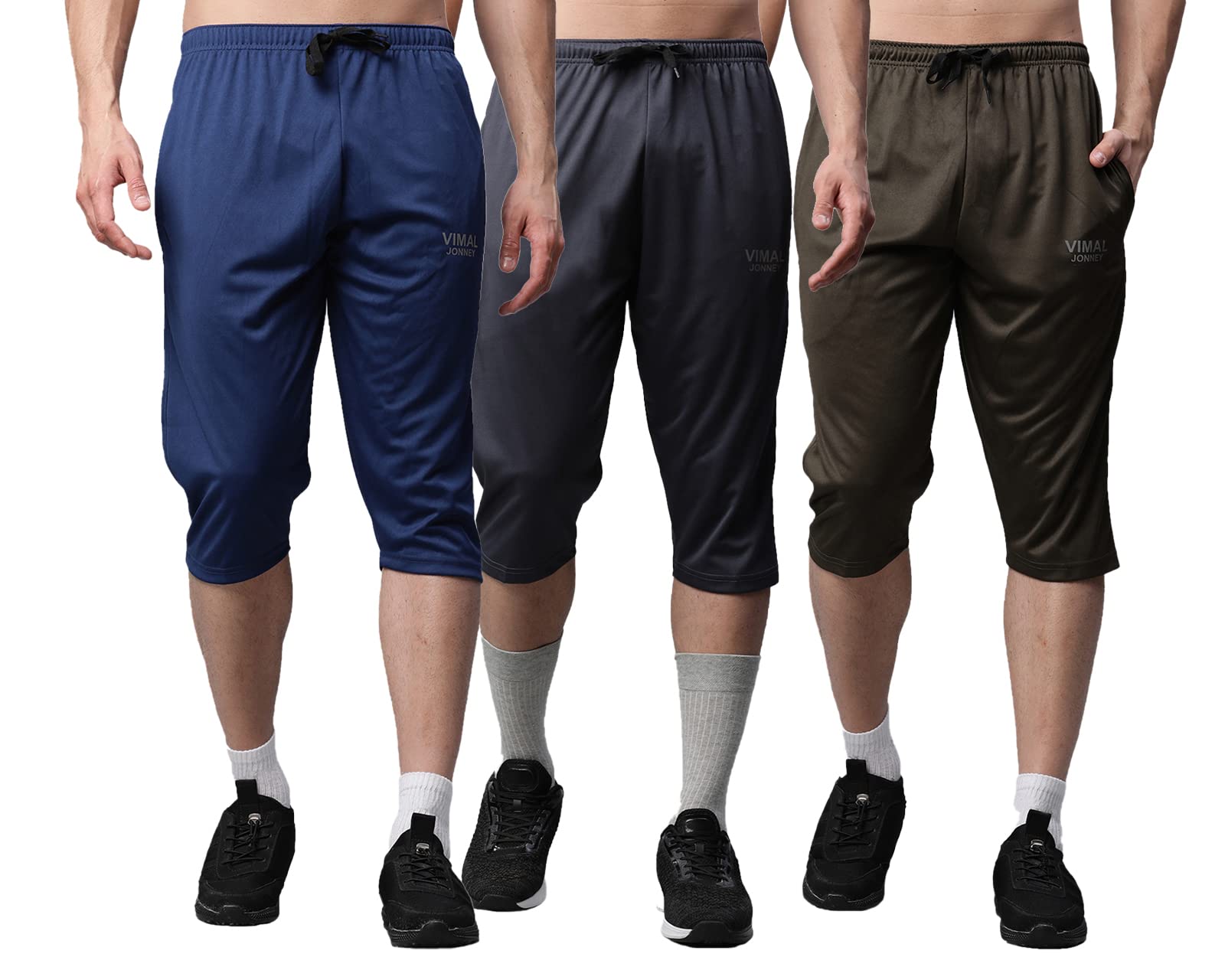 mack jonney Dryfit Lycra Solid 3/4th Capri for Men (Pack of 3)-Dryfit_D13_BLK_Gry_L.Gry_03-P-picture-30