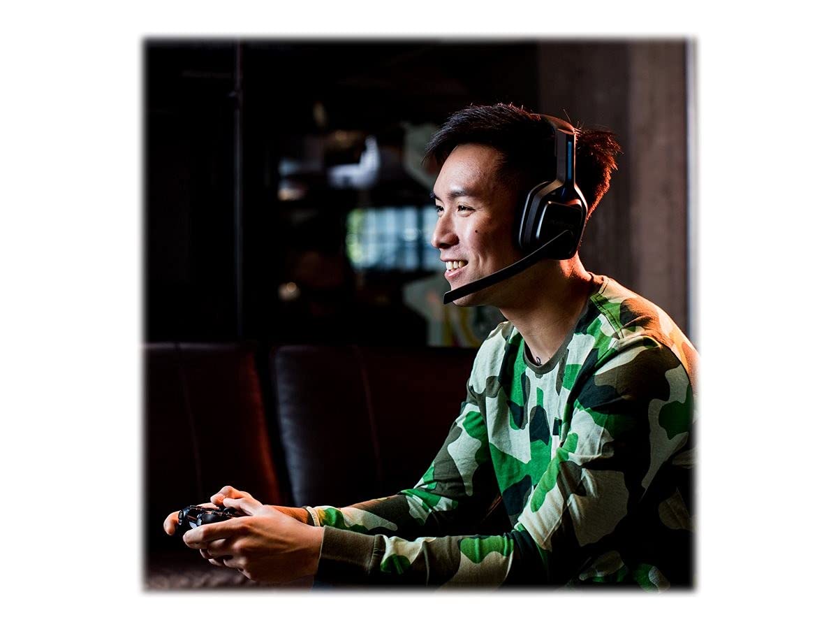 ASTRO Gaming A20 Casque sans Fil 2ème Génération, Léger et Résistant, Microphone avec Fonction de Sourdine Flip-up, Batterie +15h, Portée de 15m, PS5, PS4, PC, Mac - Blanc/Bleu