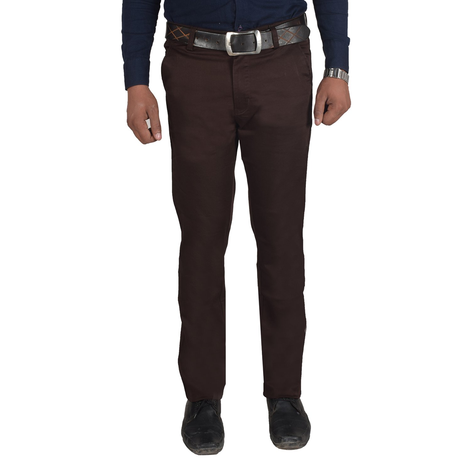Clivemont ® Men's Dark Brown Regular Fit Trouser CLVDKBR