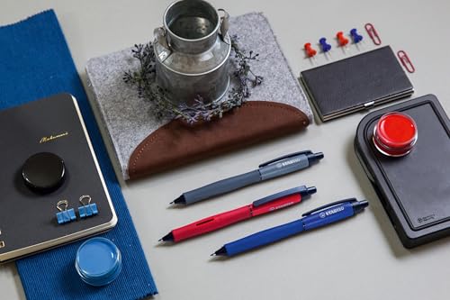 STABILO Stylo bille Palette roller rétractable bleu idéal pour les notes de bureau