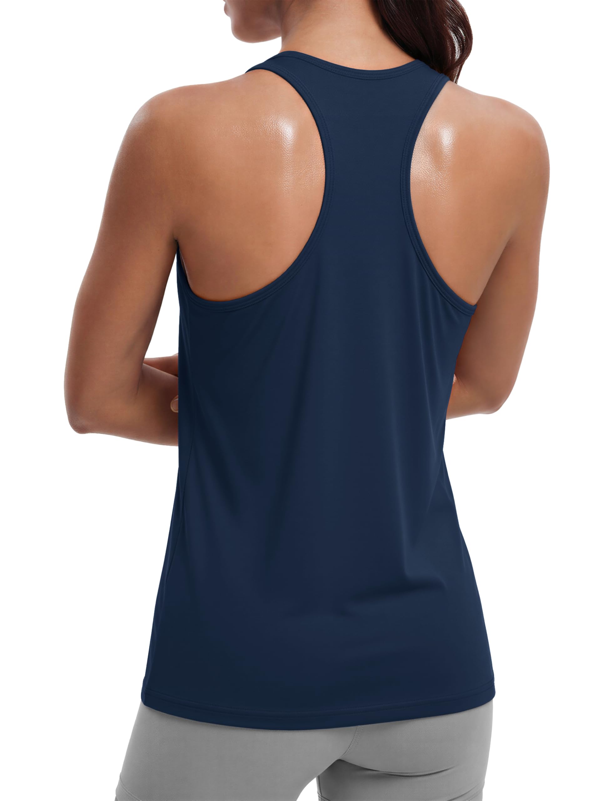 MAGCOMSEN Women's Workout Tank Tops Racerback Sleeveless Yoga Shirts Sun Protection UPF 80+ Gym Running Top — view 11