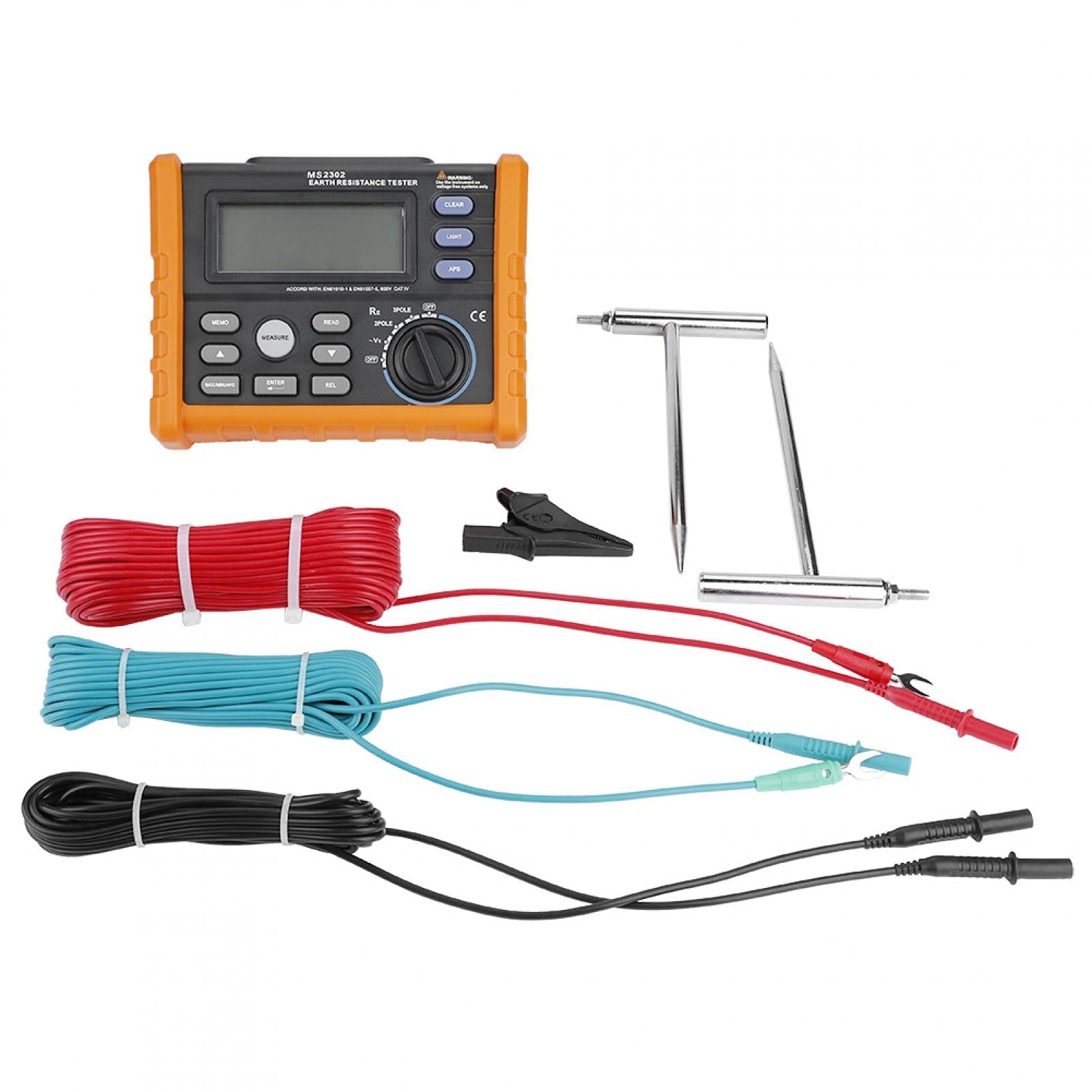 Buy Official Peakmeter MS2302 3 Pole Digital Earth Resistance Tester Ground Meter Ohm Voltage