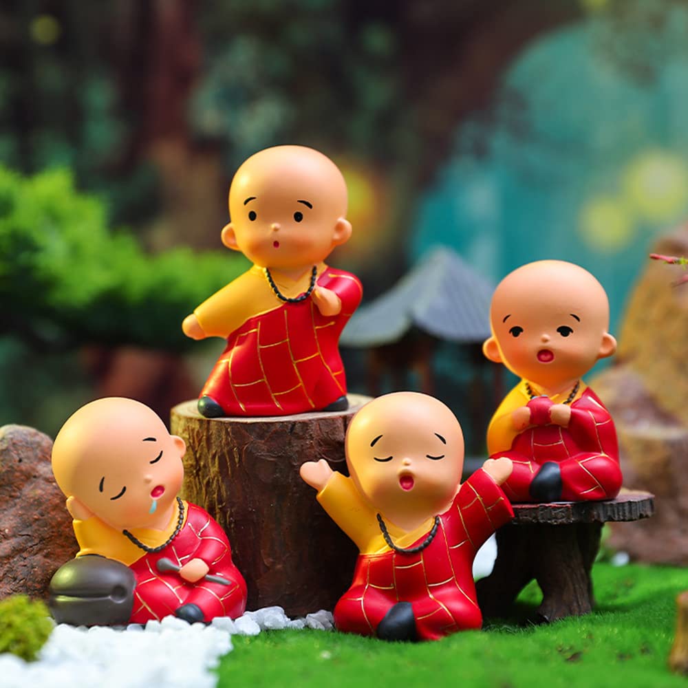 Amazon｜かわいい赤ちゃんの仏像 中国のカンフー太極拳僧の置物 樹脂