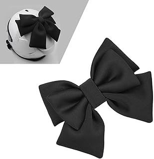 Motorcycle Helmet Decoration, Removable Oversized Bow Helmet Accessories, Self-Adhesive Cute Fashion Ornament, Universal Ski Bike Motorcycle Hat Modification Patche (Black)