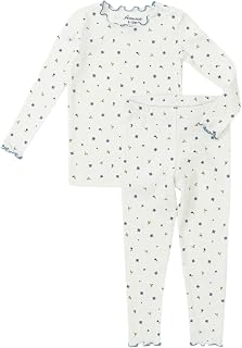 AVAUMA Baby Boy Girl Pajama Set 6M-7T Kids Cute Toddler Snug fit Flower Pattern Design Pjs Cotton Sleepwear Ruffled Shirring