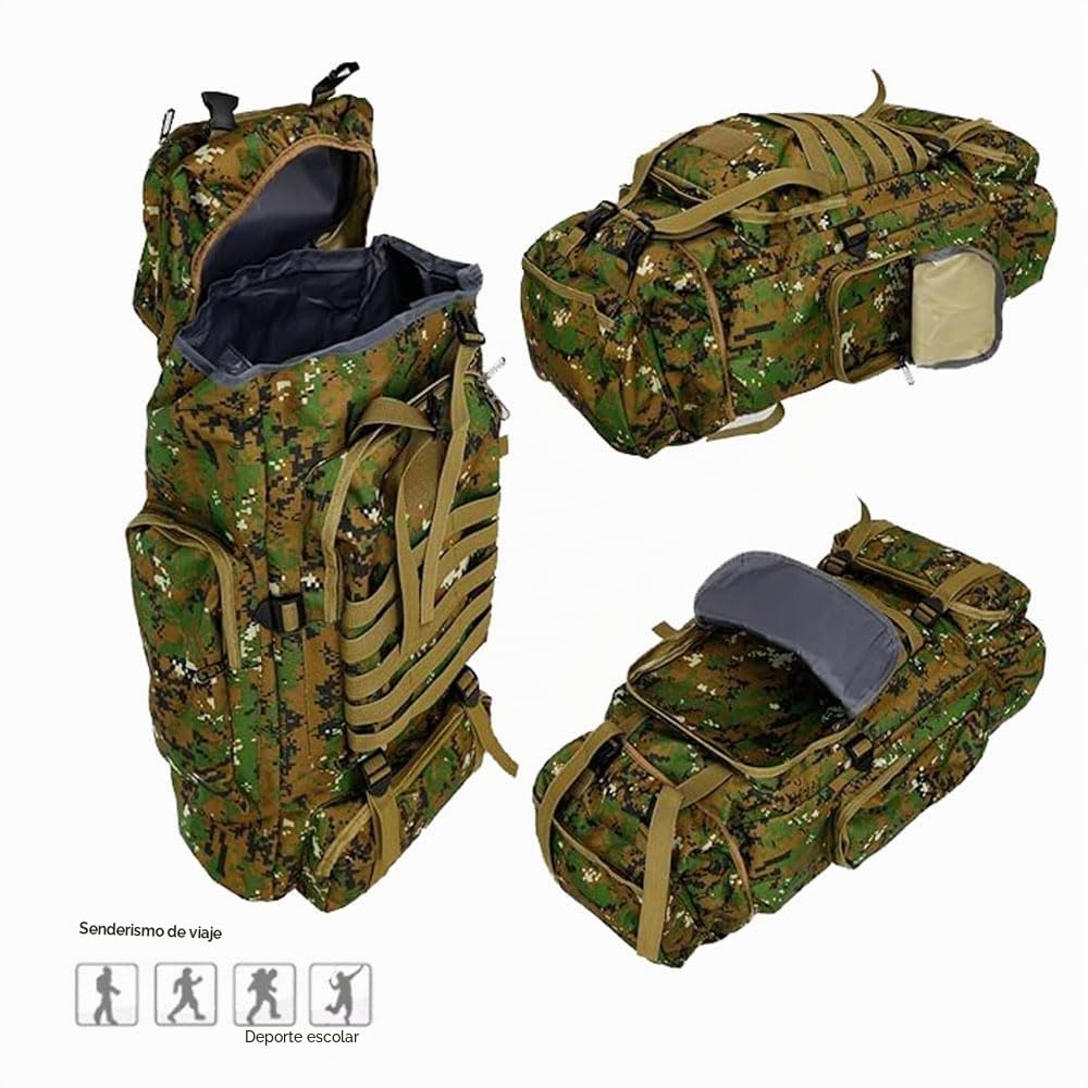 Mochila táctica Molle de 80 L, mochila táctica de senderismo, impermeable, mochila de senderismo, mochila deportiva al aire libre para caza, senderismo, trekking, pesca