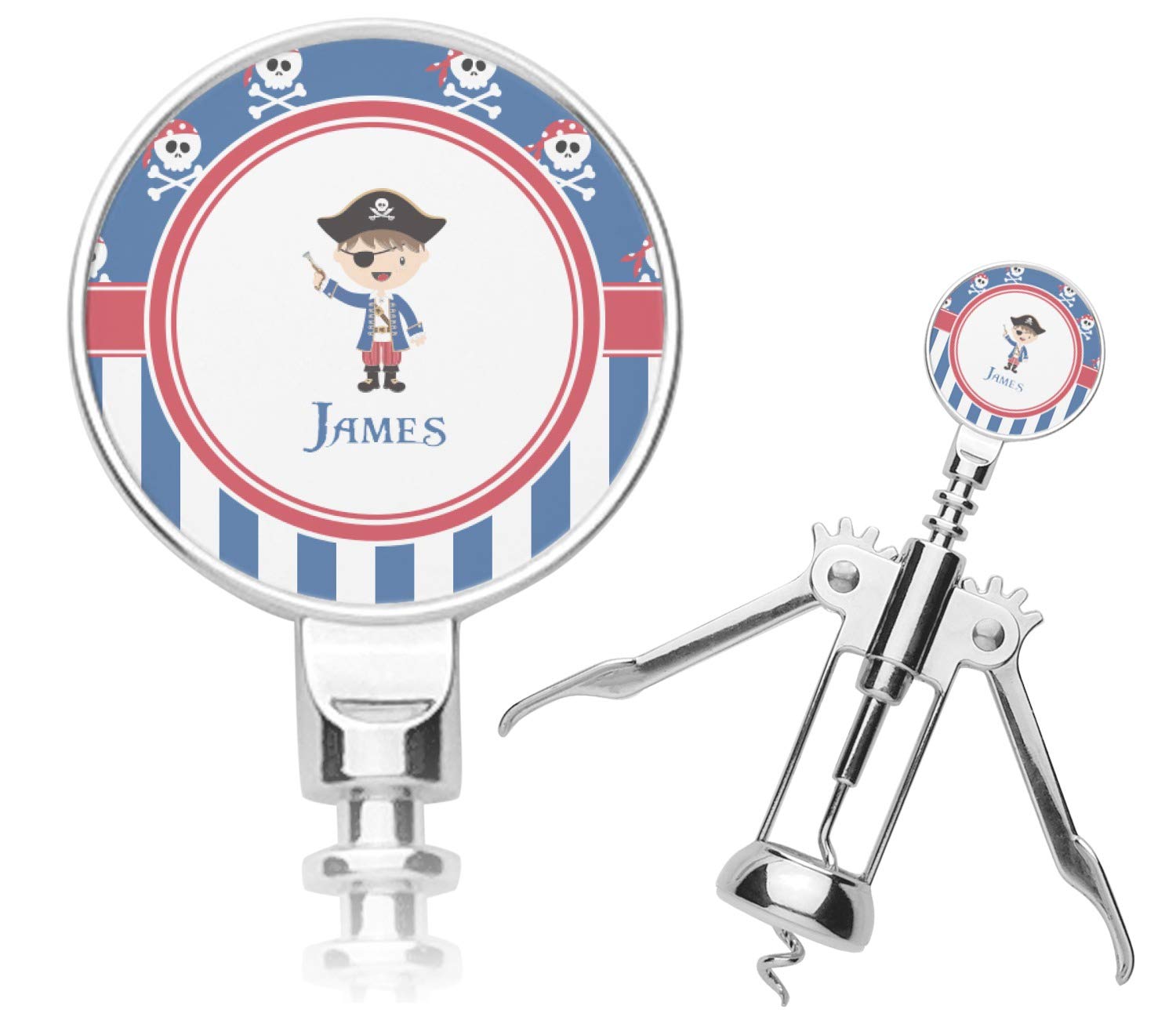 Personalized Blue Pirate Corkscrew