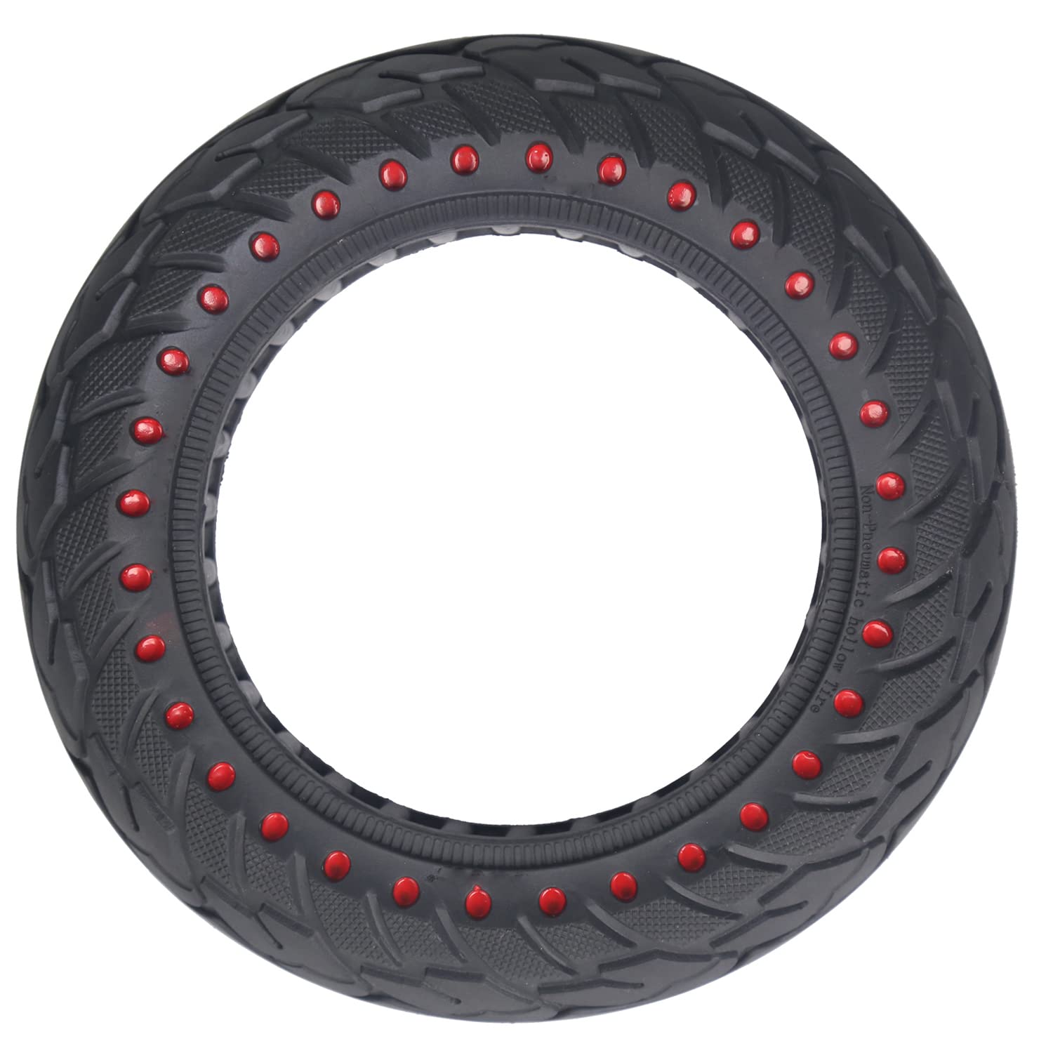 1 Pcs Solid Tires 10x2.125 Electric Scooter Wheels Replacement Tire Front or Rear Honeycomb Tires Solid Hole Shock Absorber Non-Pneumatic (Red)