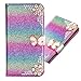 Produktbild Samsung Galaxy A3 2017 3D Butterfly Sunflower Bling Glitter Glitzer Diamond Musterg Ledertasche Slim Retro Bookstyle mit Standfunktion Karteneinschub Magnetverschluss Flip Wallet Hülle Schutzhülle