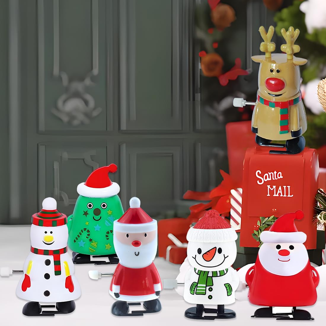 6 Figuras Navideñas De Cuerda Surtidas | Juguetes De Adviento Y Decoración Festiva Para Niños Y Adultos