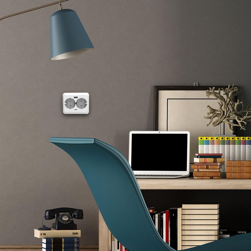 Prise encastrée 16A et ports USB pour simplifier la recharge en cuisine