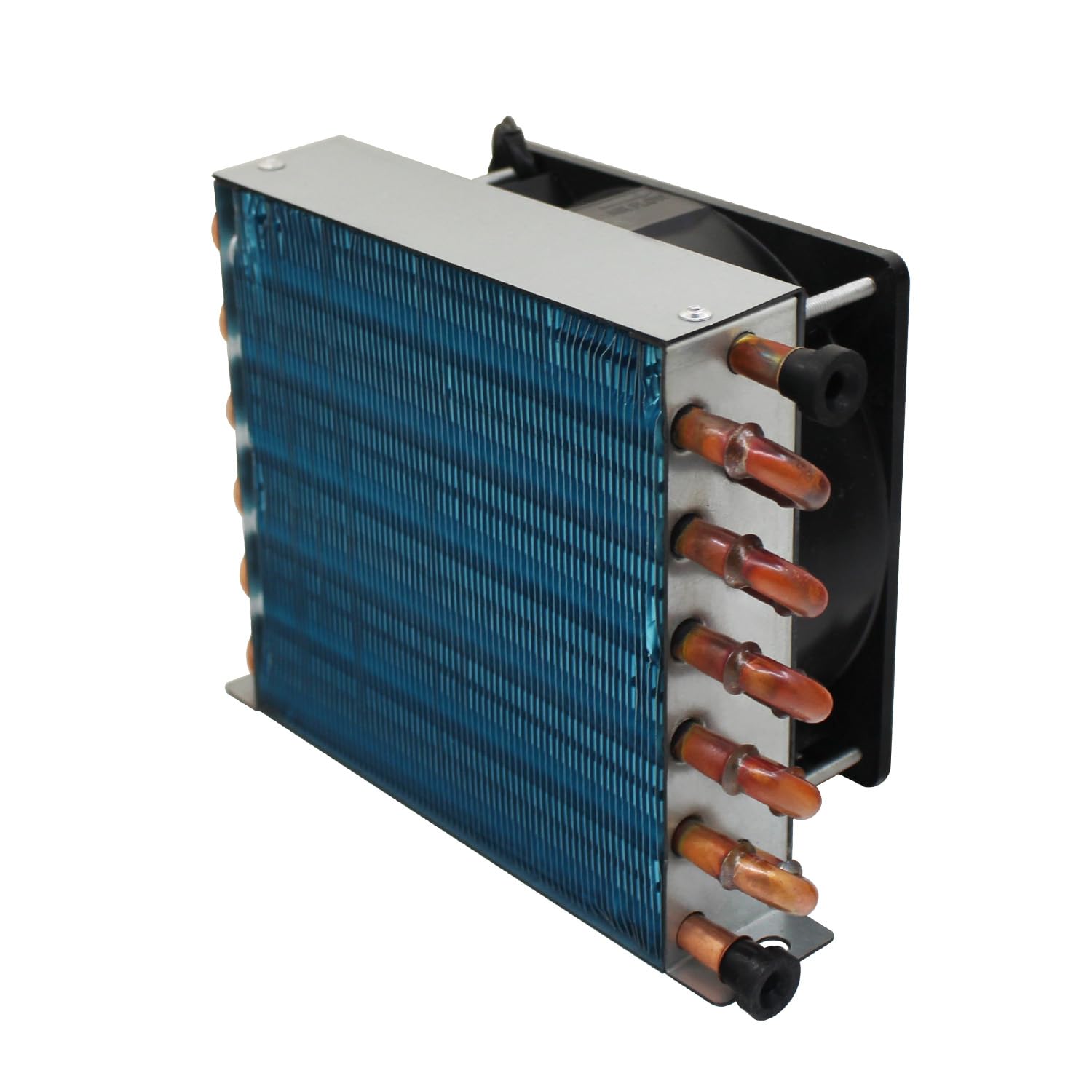 Condensatore frigorifero congelatore per cella tubo in rame alette di raffreddamento evaporatore condensa statico scambiatore calore refrigerazione (condensatore 173x132x38mm con ventilatore 120mm)