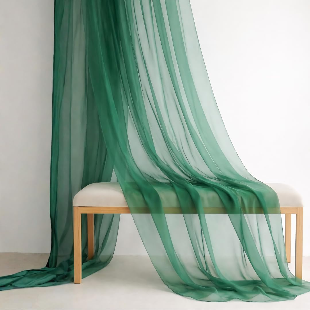 Net Cloth for Wedding, Stage, Party, Home Decor, 5 Meter, Dark Green, Lightweight, Soft, Durable Craft Decoration Fabric-image-10