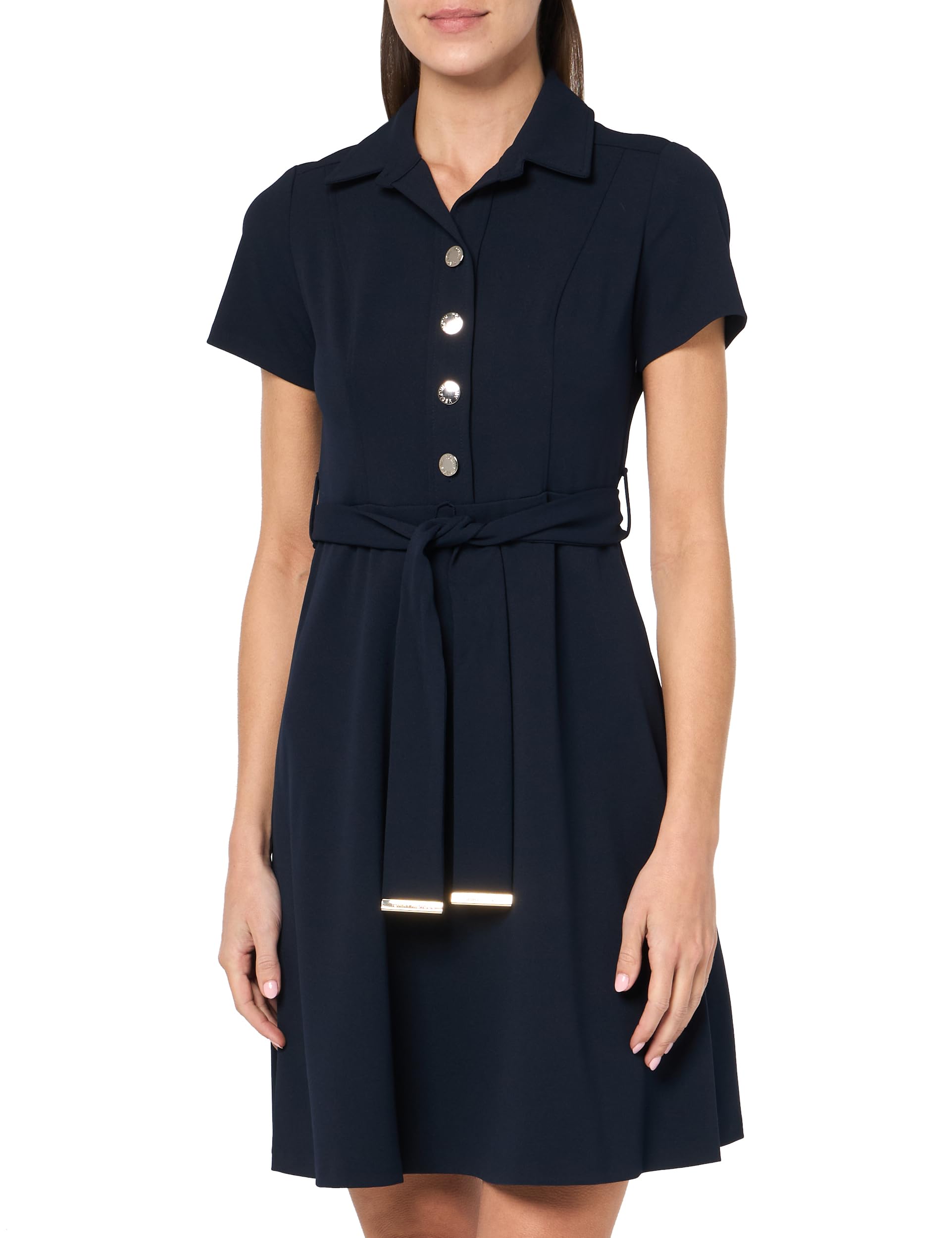 Tommy Hilfiger Women's Scuba Midi Tie Waist Dress