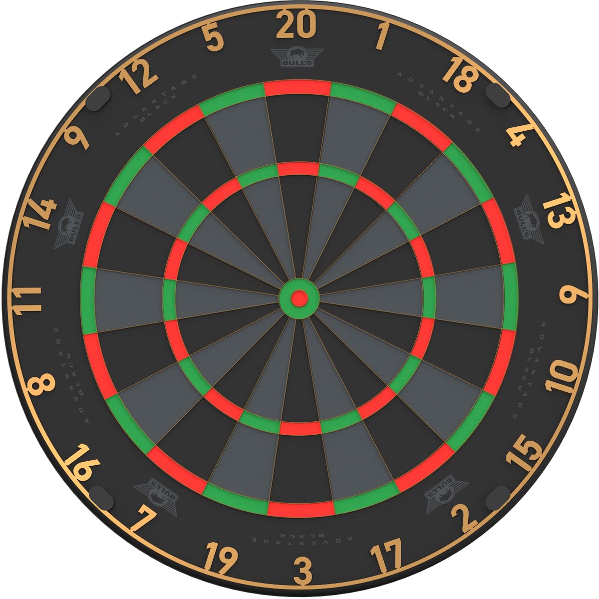 Bull's Advantage Black Dartboard – Offizielles Turnier Steeldart Board, Schwarzes Sisal Profi Dartboard, Ultra Haltbar