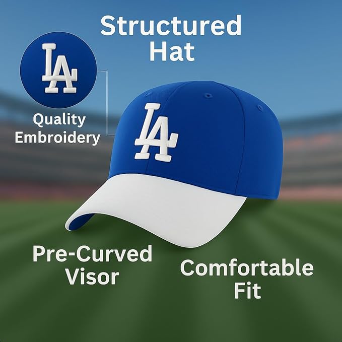 Gorra Los Angeles Dodgers Oficial MVP Azul Real y Blanca miniatura 5