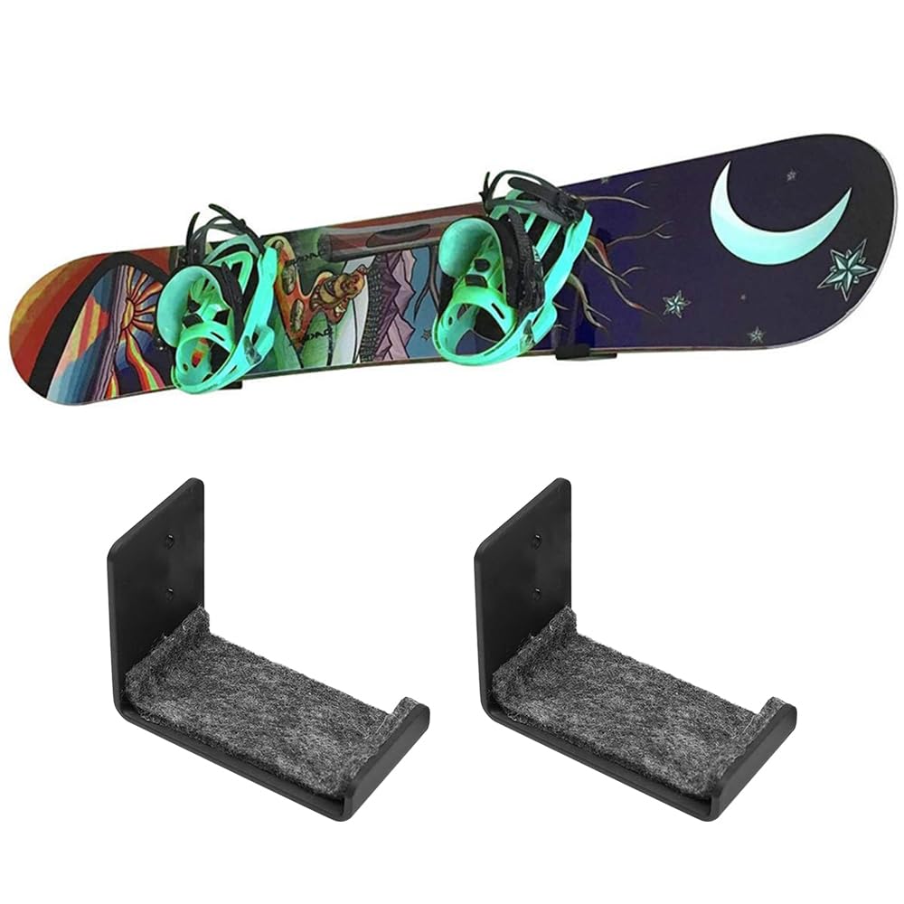 MiOYOOW 2 supporti da parete per snowboard, espositore da parete con cuscinetti di protezione per camere da letto, garage, uffici,