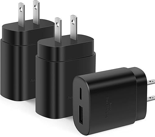 Phone Charger Android,Type-C Charger Fast Charging,25W Dual Port USB C Wall Charger Block Compatible with Samsung Galaxy S22/S22+/S22 Ultra/S21/S21+/S21 Ultra/S20/S20+/S10/S10e/S9/S9 Plus