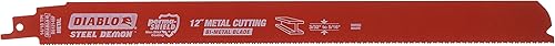 Diablo DS1214BF25 - Cuchillas alternativas bimetálicas con revestimiento Perma-Shield para metal mediano, 12 pulgadas de longitud, diseño de dientes