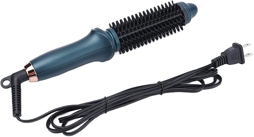 Cepillo de rizador y peinado calentado, 2 en 1 de cerámica de 1 pulgada, rizador de pelo iónico de 1 pulgada, cerdas de nailon antiquemaduras,
