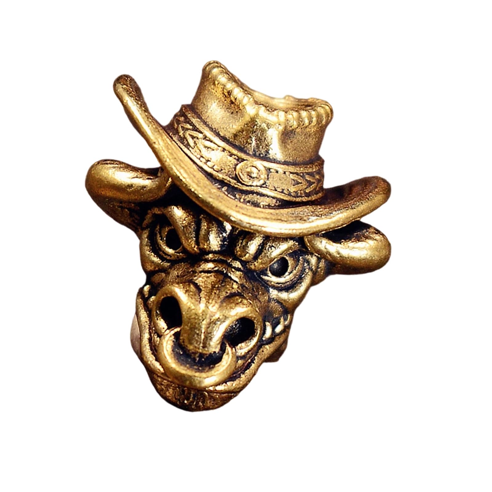 Tsophreniq Decorative Jewelry Charm Cattle Head Metal Pendant for Keychains Jewelry Making Clothing Embellishment Sewing Craft Copper Cattle Head Pendant