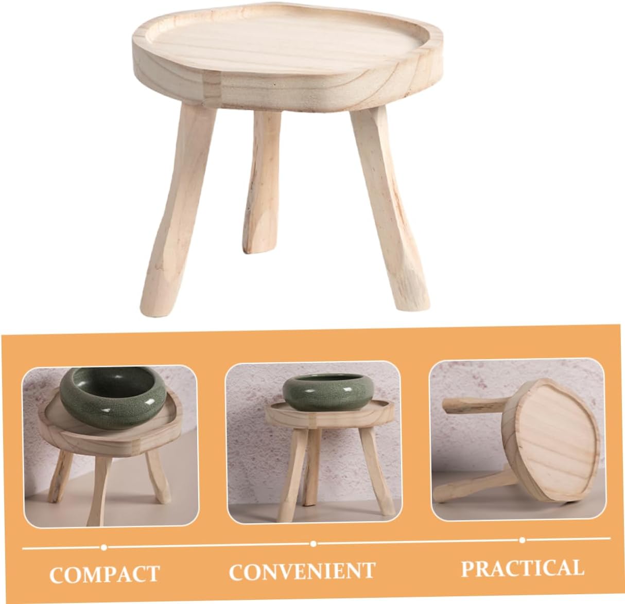 Wooden Plant Stand Rustic Indoor Plant Riser for Home Decoration and Delicate Potted Plant Holder Easy to Move and Maintain Natural Base for Use