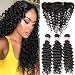 Nadula Brazilian Deep Wave 3 Bundles With Frontal Closure 8A 100% Unprocessed Brazilian Remy Virgin Human Hair Bundles Weave Natural Color (12 Frontal with 14+16+18)