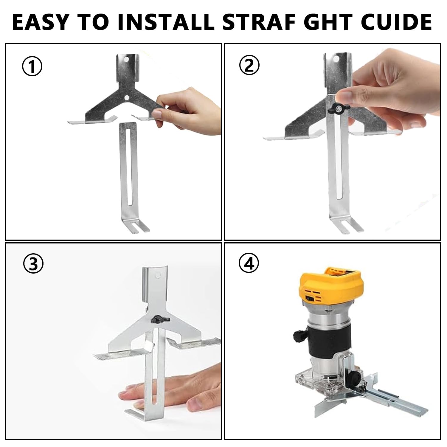 Fresadora superior Compatible con la batería Dewalt 20V, fresa sin escobillas de 1300W, recortadora, fresa de una mano de 6 velocidades, rueda guía, guía recta, 15 fresas y 2 llaves (sin batería)