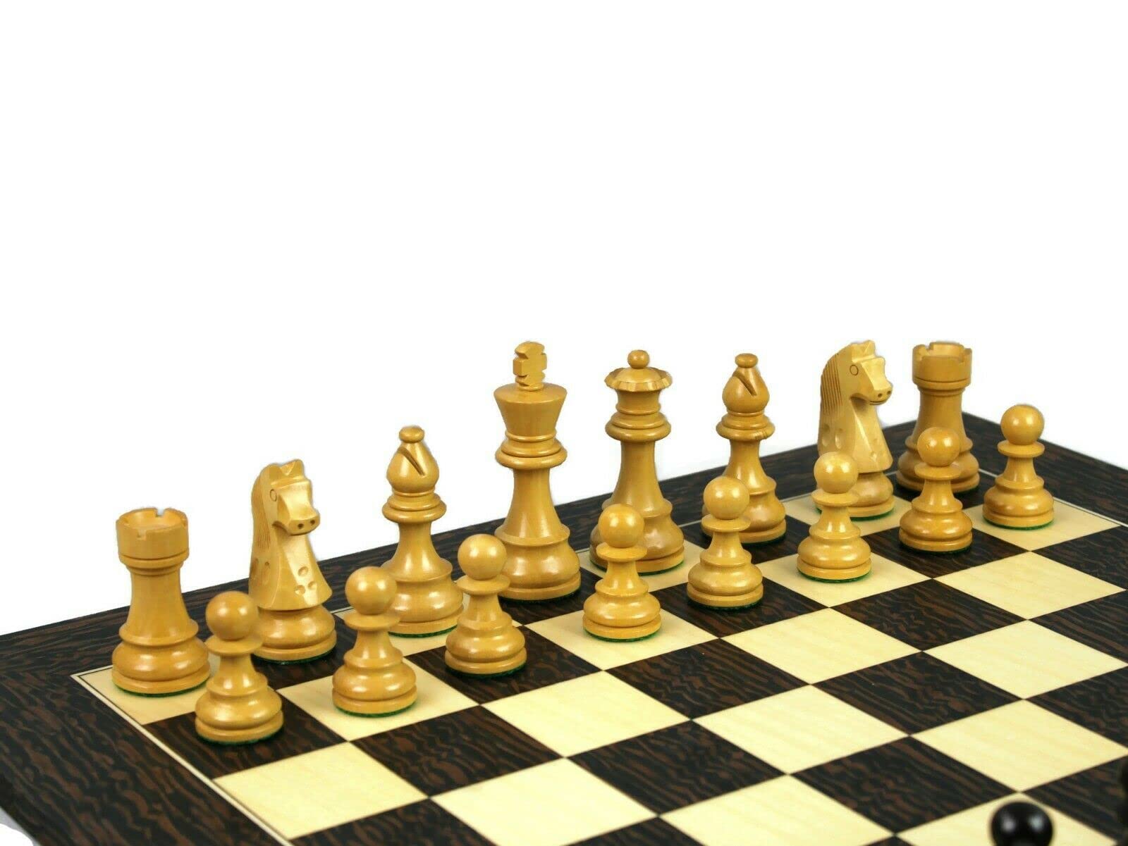Set di scacchi in legno Tiger Ebony Board da 20 pollici ponderato Ebanizzato tedesco Staunton pezzi 9,75 pollici