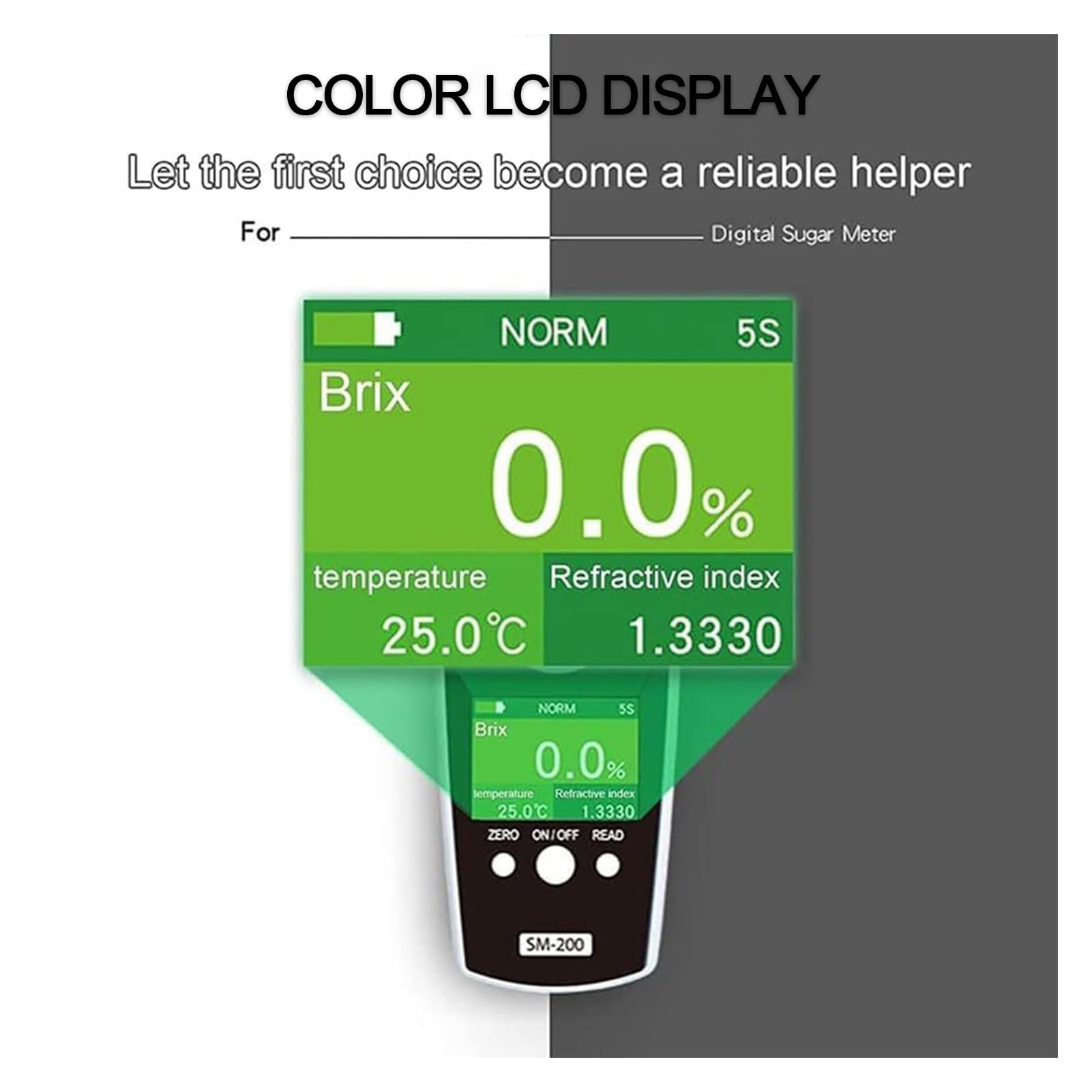 Tester digitale Brix - Rifrattometro digitale ad alta precisione con display TFT, precisione 0-58% ± 0,2%, risoluzione 0,1%, compensazione automatica della temperatura per succhi e bevande