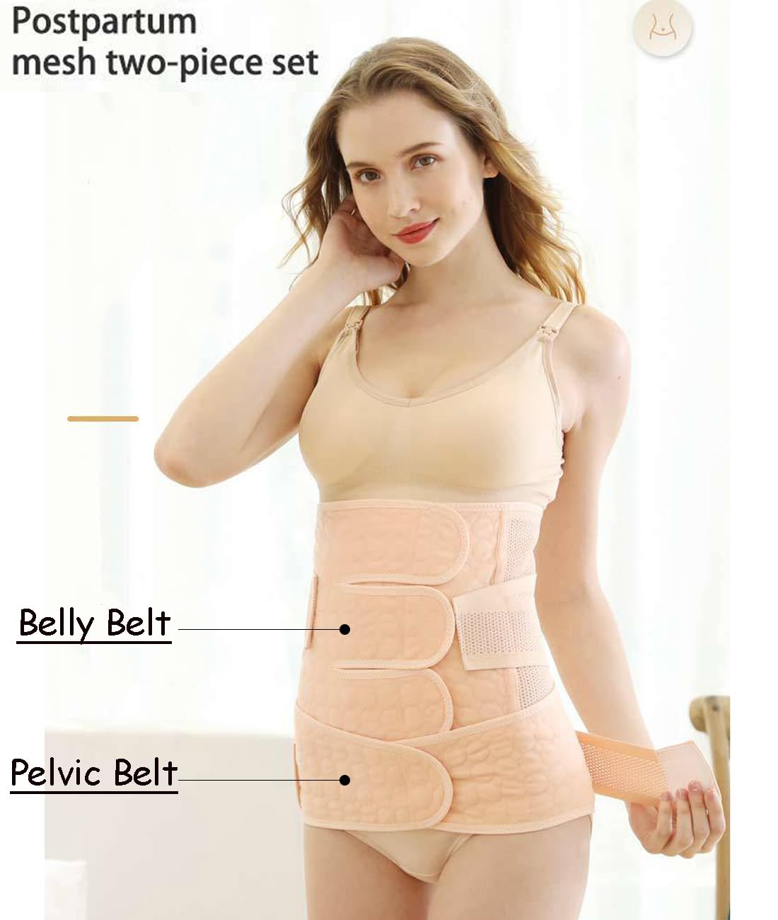 Cintura postpartum 2 in 1 da donna dopo la nascita, supporto per la pancia, cintura per il recupero della pancia, cintura per il recupero della pancia, cintura per la schiena (bianco, XL)