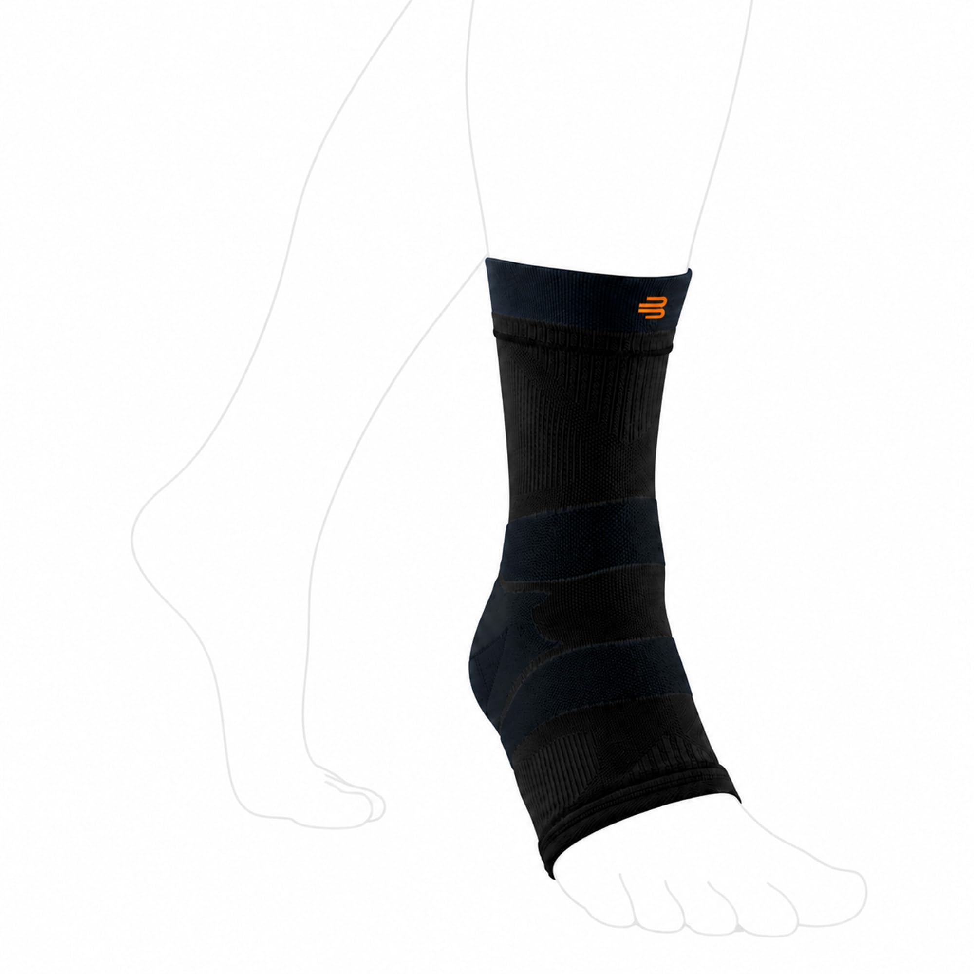 BAUERFEIND Manchon de cheville « Outdoor Compression Ankle Support », 1 chevillère unisexe en laine mérinos, portable à droite et à gauche, bandage de cheville pour équipement de randonnée