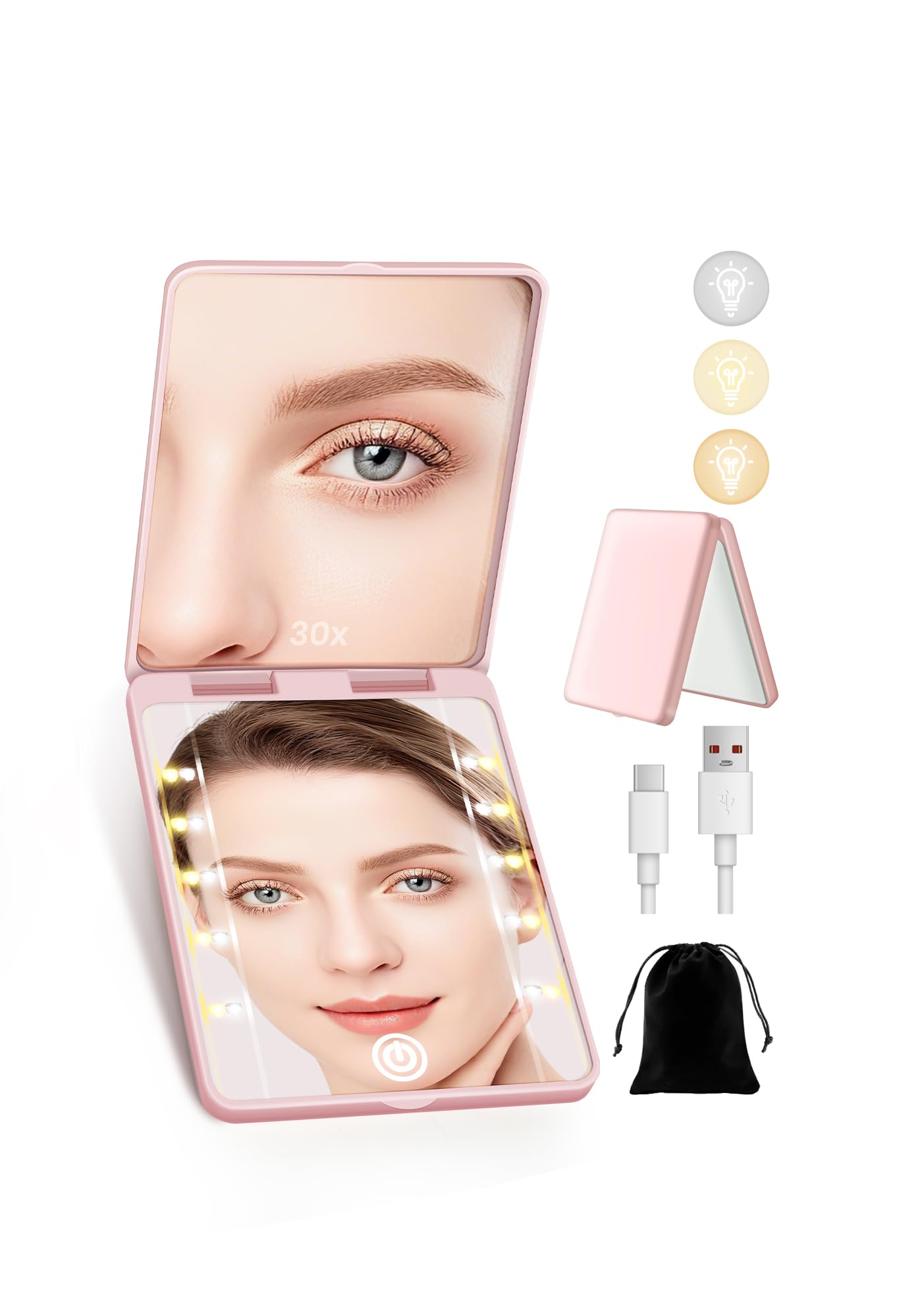 SisKokoro Rechargeable Compact Mirror