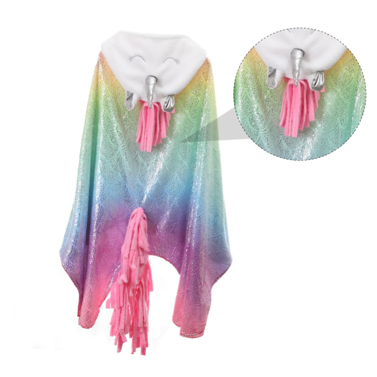 TOVINANNA 1pc Colorful Flannel Cape Stamping Cozy Wearable Shawl for Boys and Girls and Adults for Playtime and Lounging