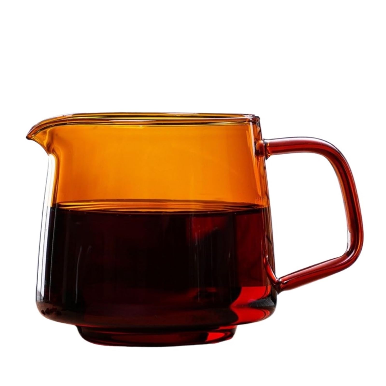 Jarra Para Espumar Leche 2 uds 300/550ml taza medidora transparente de Color con asa jarra de leche taza de crema de café taza de café o té Espumador de leche jarra de Latte(Orange,7.5*6.5*8cm)