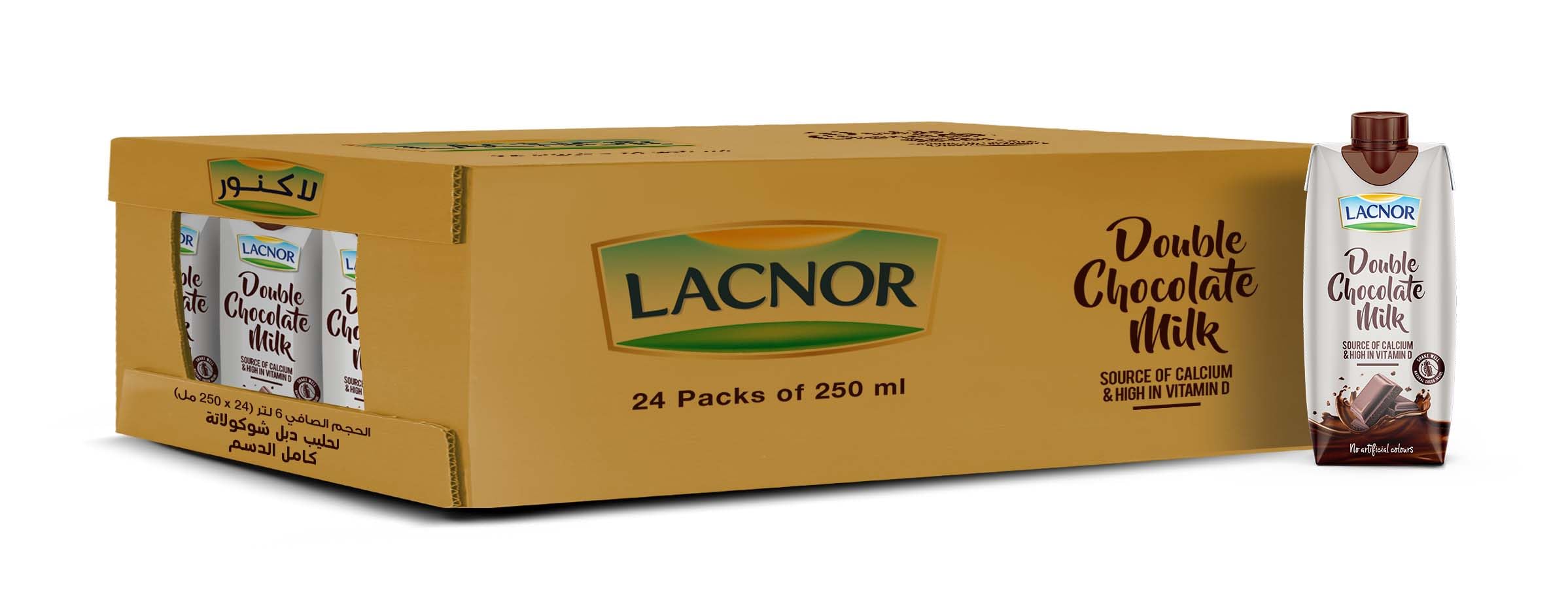 Lacnor Long Life Double Chocolate Milk 250ml Pack of 24