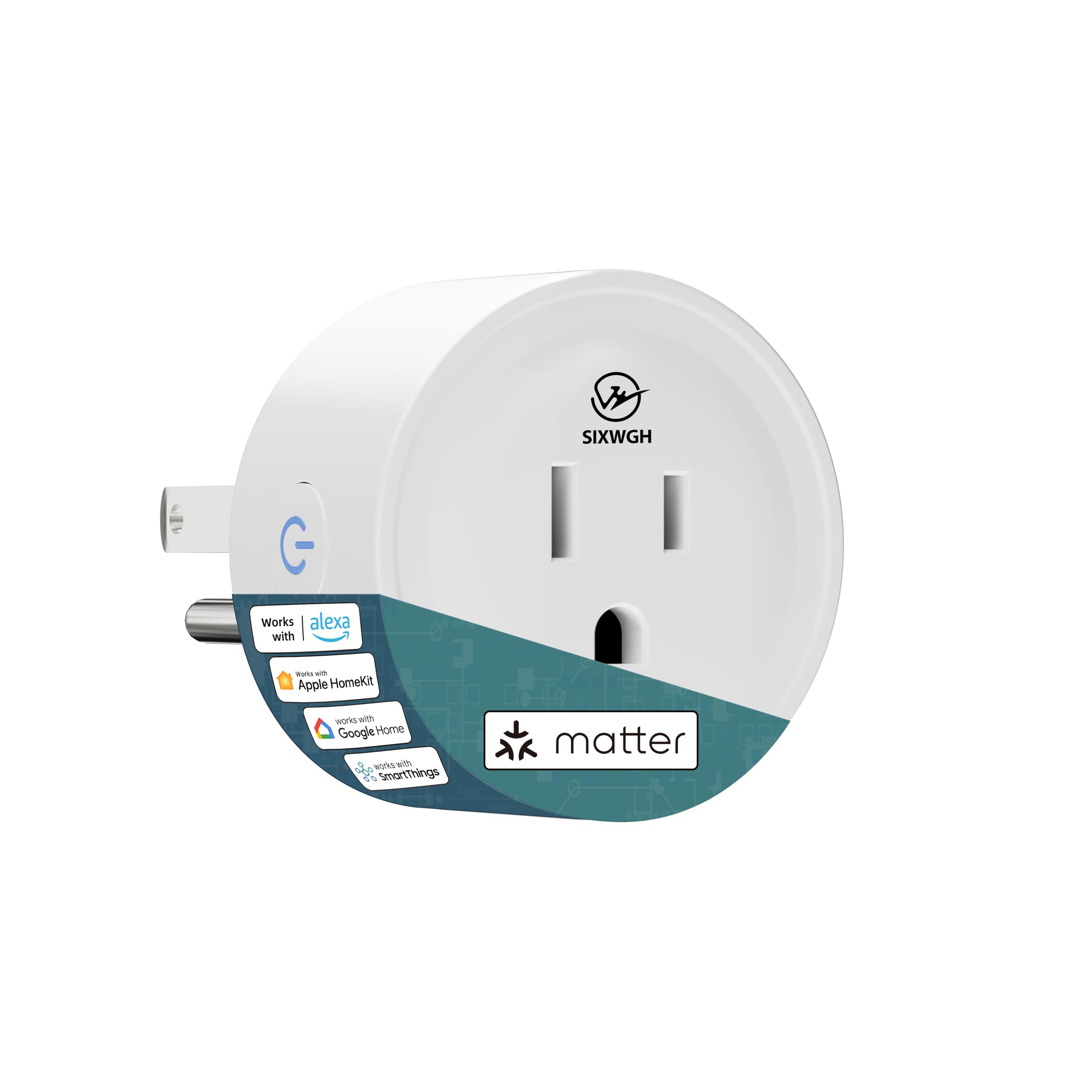 Smart Plug Matter Compatible Matter Hub Required Easy Setup FFS Frustration-Free Setup Work with Alexa Google Home Apple