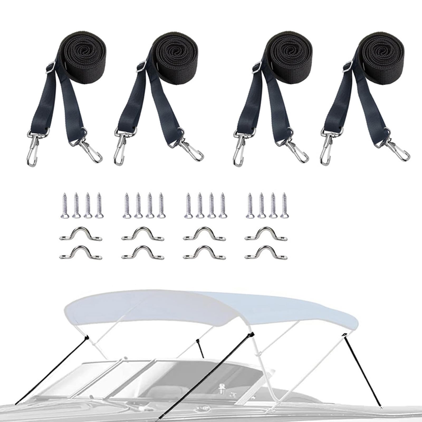 Sangles Réglables Pour Bimini De Bateau - Lot De 2 Ou 4 - Acier Inoxydable 316 - Installation Facile