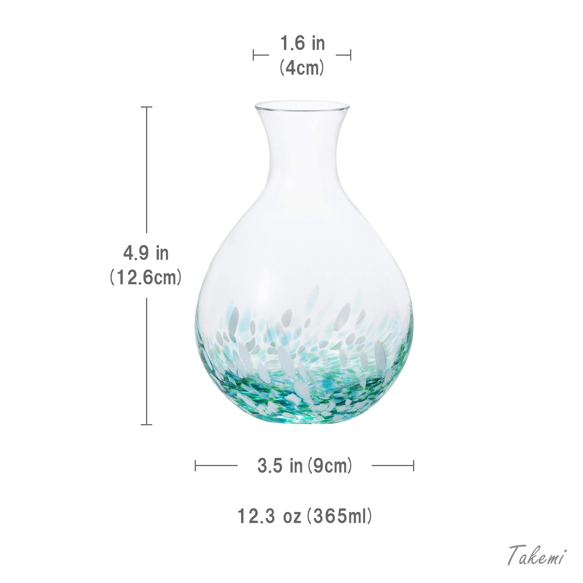 Japanese Handcrafted Cup Set – Traditional Glassware for Cold Beverages, Made in Japan, Perfect for Gifting (Mizubasho Decanter, Decanter (2.87 fl oz - 365ml))