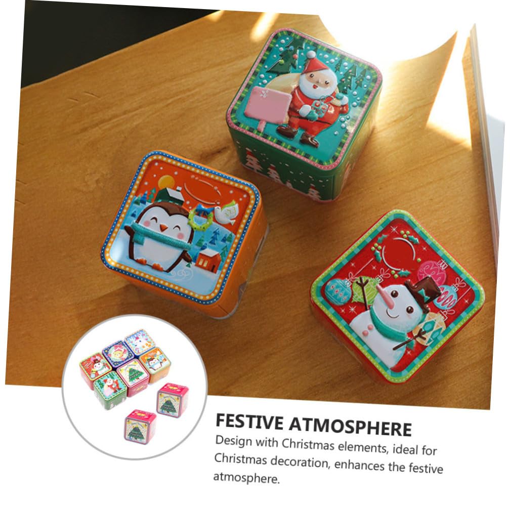 VILLFUL 8 Piezas Caja de Obsequio Cuadrada Navideña Caja de Dulces para Navidad para Guardar Dulces y Estilo