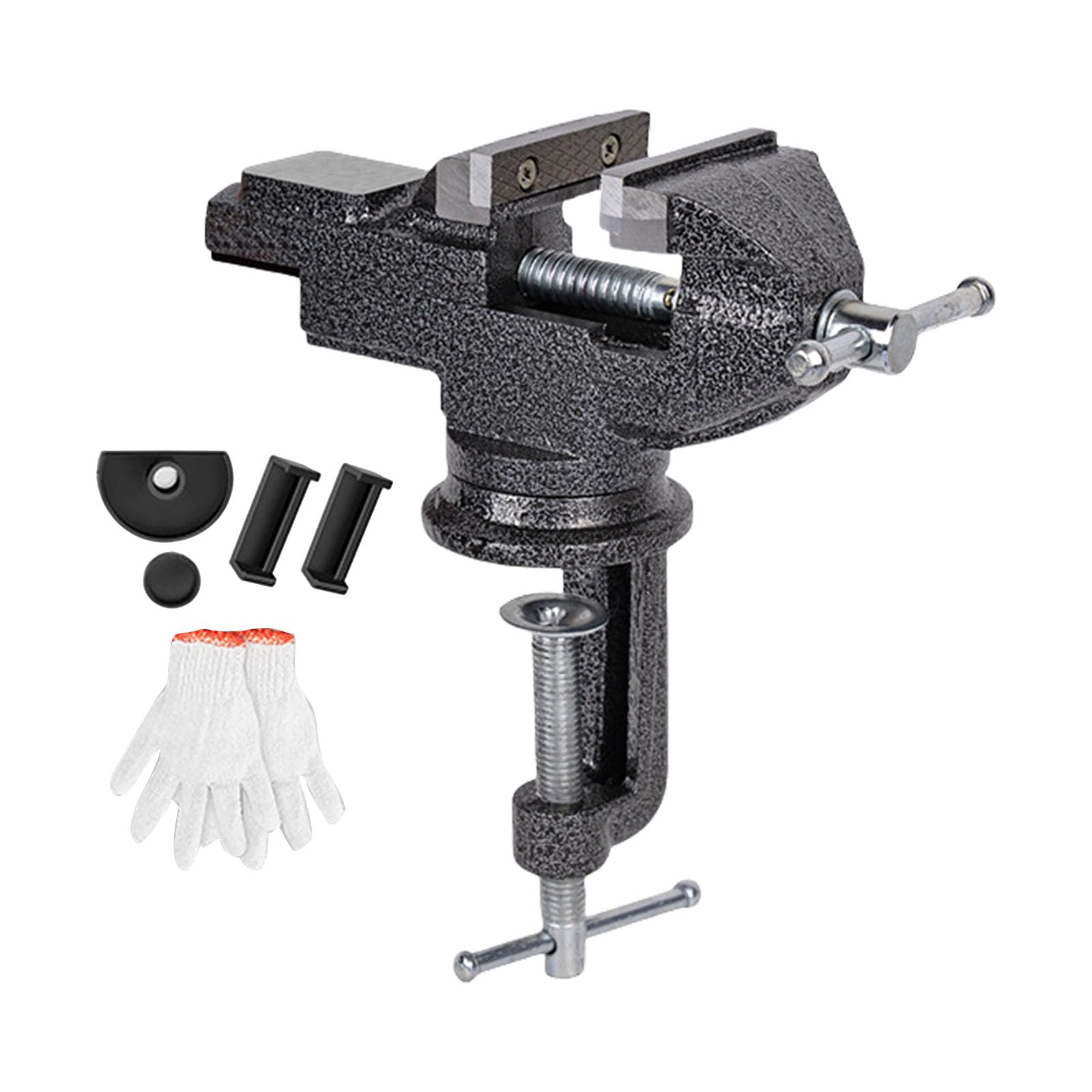 Multipurpose Benches Double Purpose Table Clamp Vise with 360 Degrees Rotating Base for Woodworking Workbench Small Workbench Vise